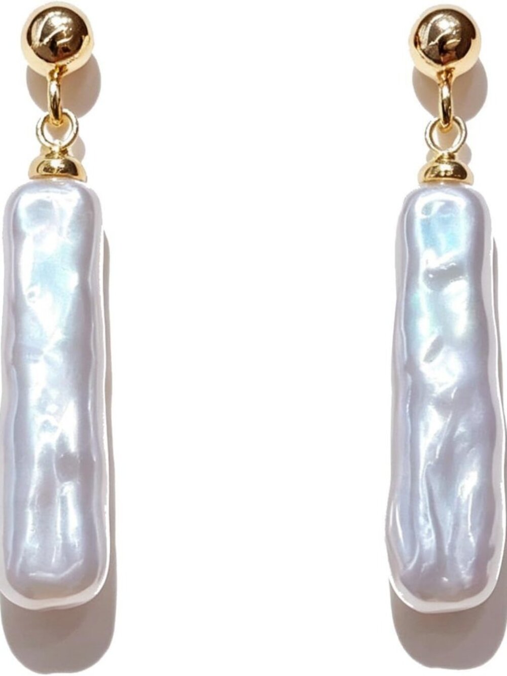 Elegant 18K Gold Plated Baroque Pearl Drop Earrings for Women - Chic Jewelry